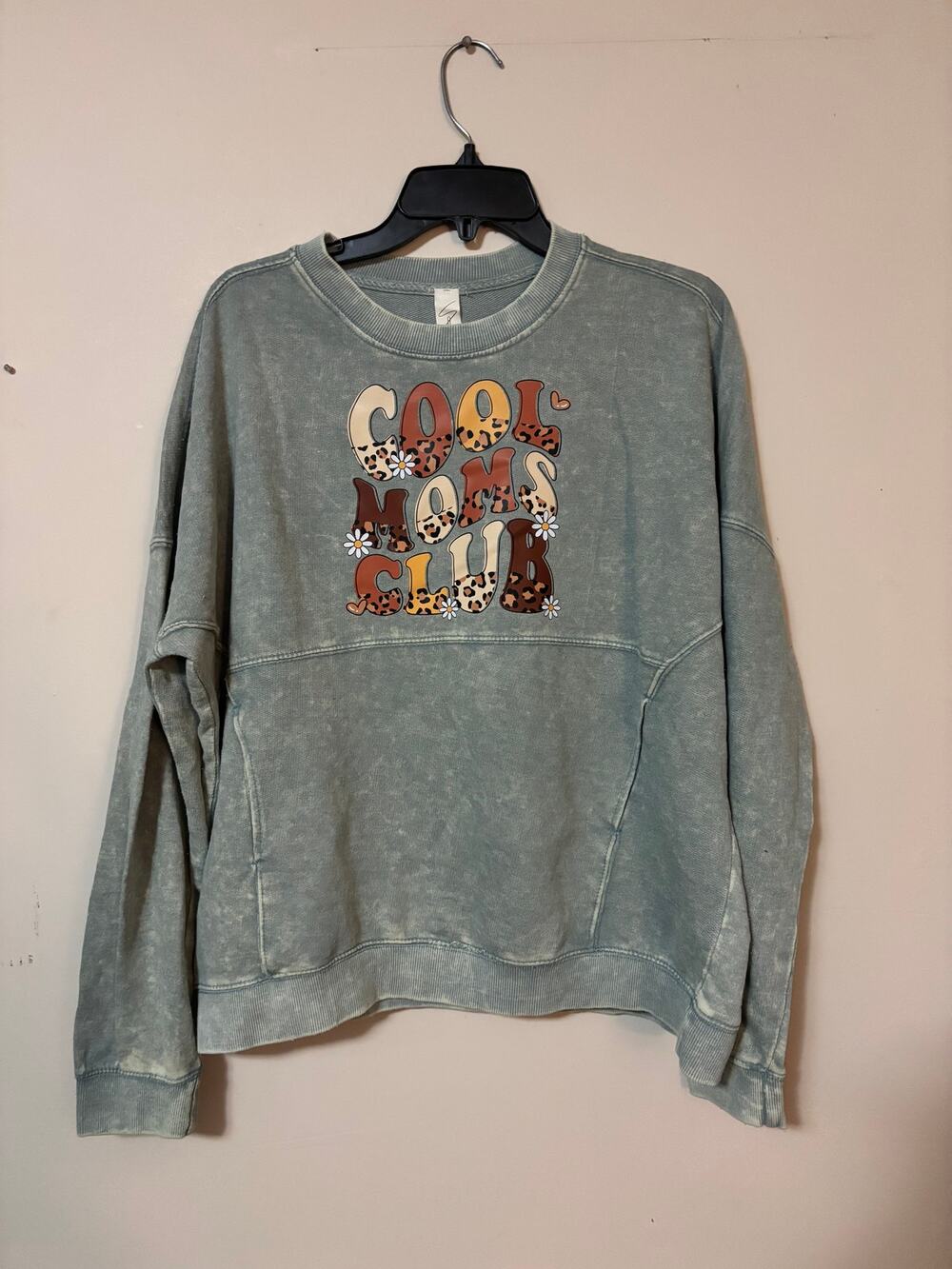 Custom made cool moms club cute crewneck sweatshirt acid washed nwt handmade